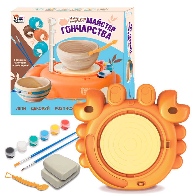 Picture of гр Маленький гончар 35240 (12) "4FUN Game Club", 4 види, USB-кабель, автоматичний гончарний круг, глина, фарби, пензлики, інструменти, в коробці, ВИДАЄТЬСЯ ТІЛЬКИ МІКС ВИДІВ